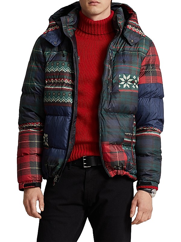 Shop Polo Ralph Lauren Patchwork Hooded Down Jacket | Saks Shop Polo Ralph Lauren Patchwork Hooded Down Jacket | Saks
