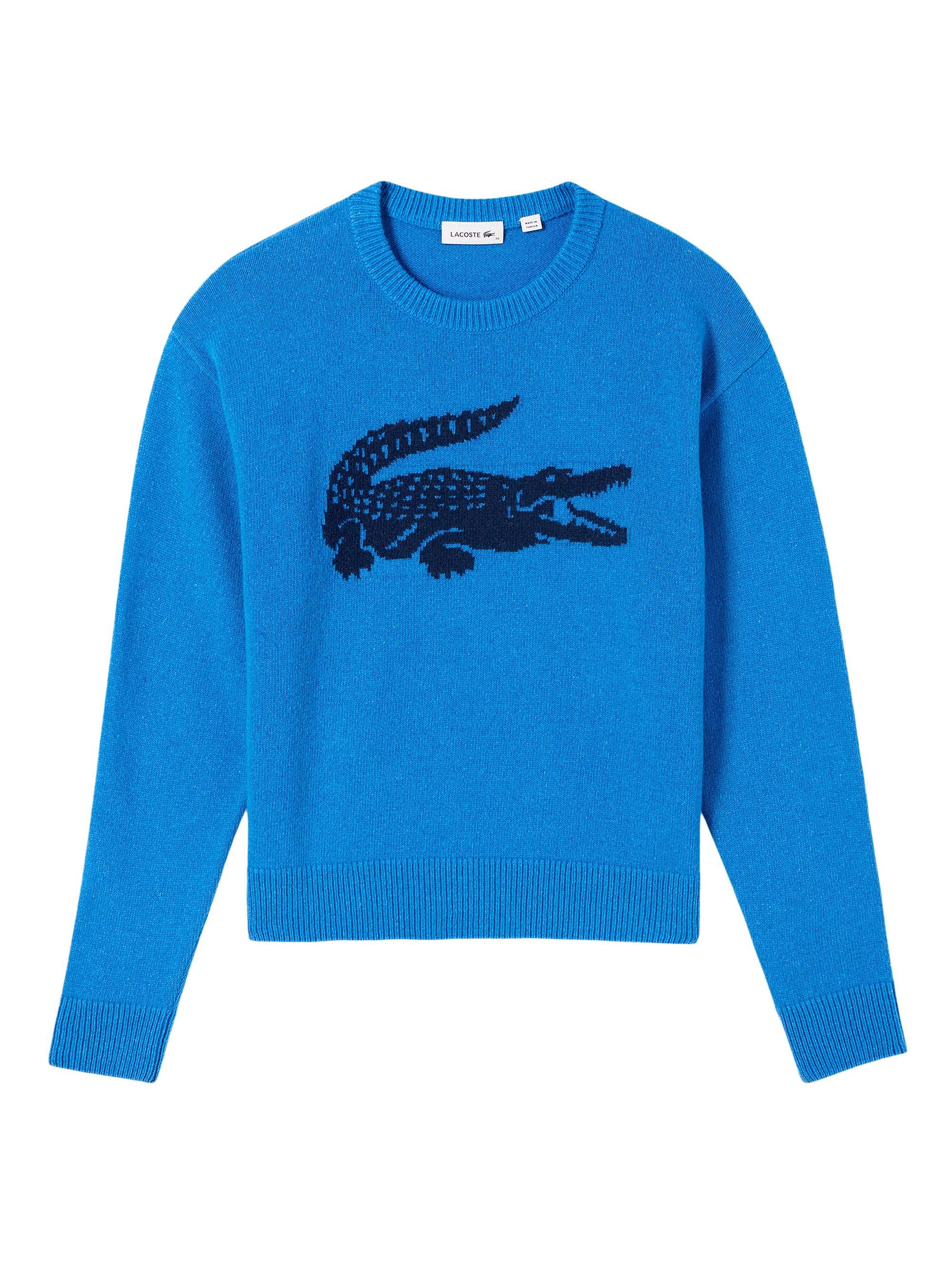 Lacoste X Bandier Women's Lacoste x Bandier Croc Cashmere-Wool Sweater - Blue