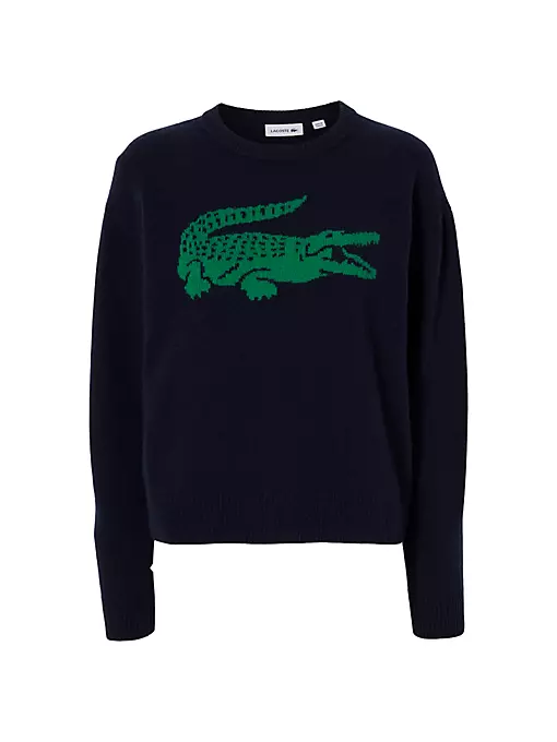 Lacoste X Bandier - croc cashmere-wool sweater