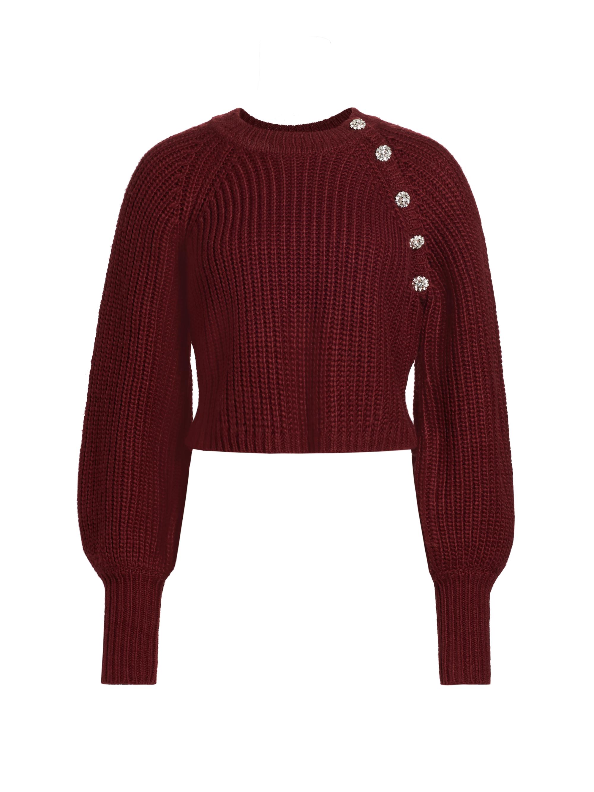 Cinq à Sept Keren Crystal-Detailed Cropped Sweater | Saks Fifth Avenue