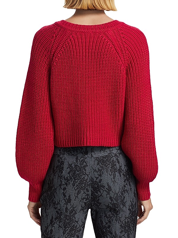 Shop Cinq à Sept Keren Crystal-Detailed Cropped Sweater Shop Cinq à Sept Keren Crystal-Detailed Cropped Sweater