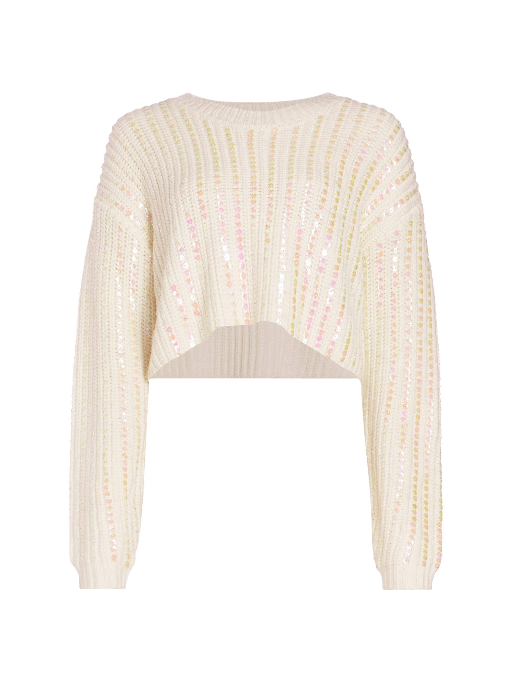 CINQ A SEPT Women's Phoebe Sequin-Embellished Cropped Sweater -