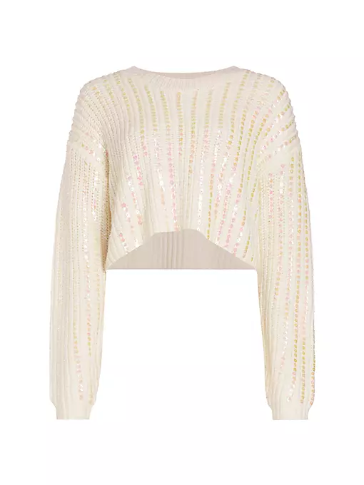 Cinq à Sept - Phoebe Sequin-Embellished Cropped Sweater