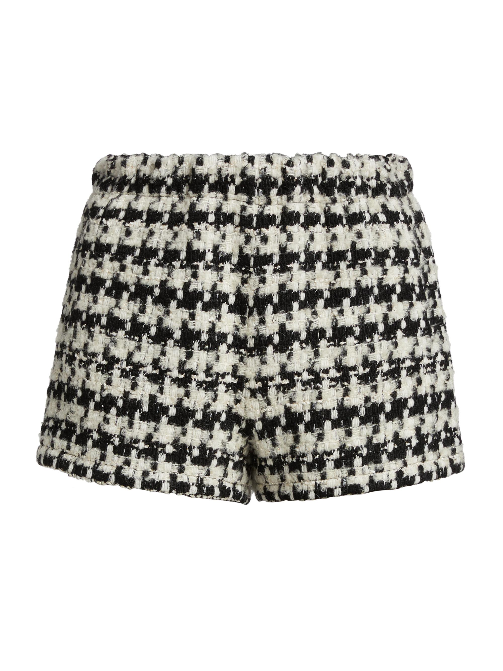 Anine Bing Women's Lyle Houndstooth Shorts - Black And White