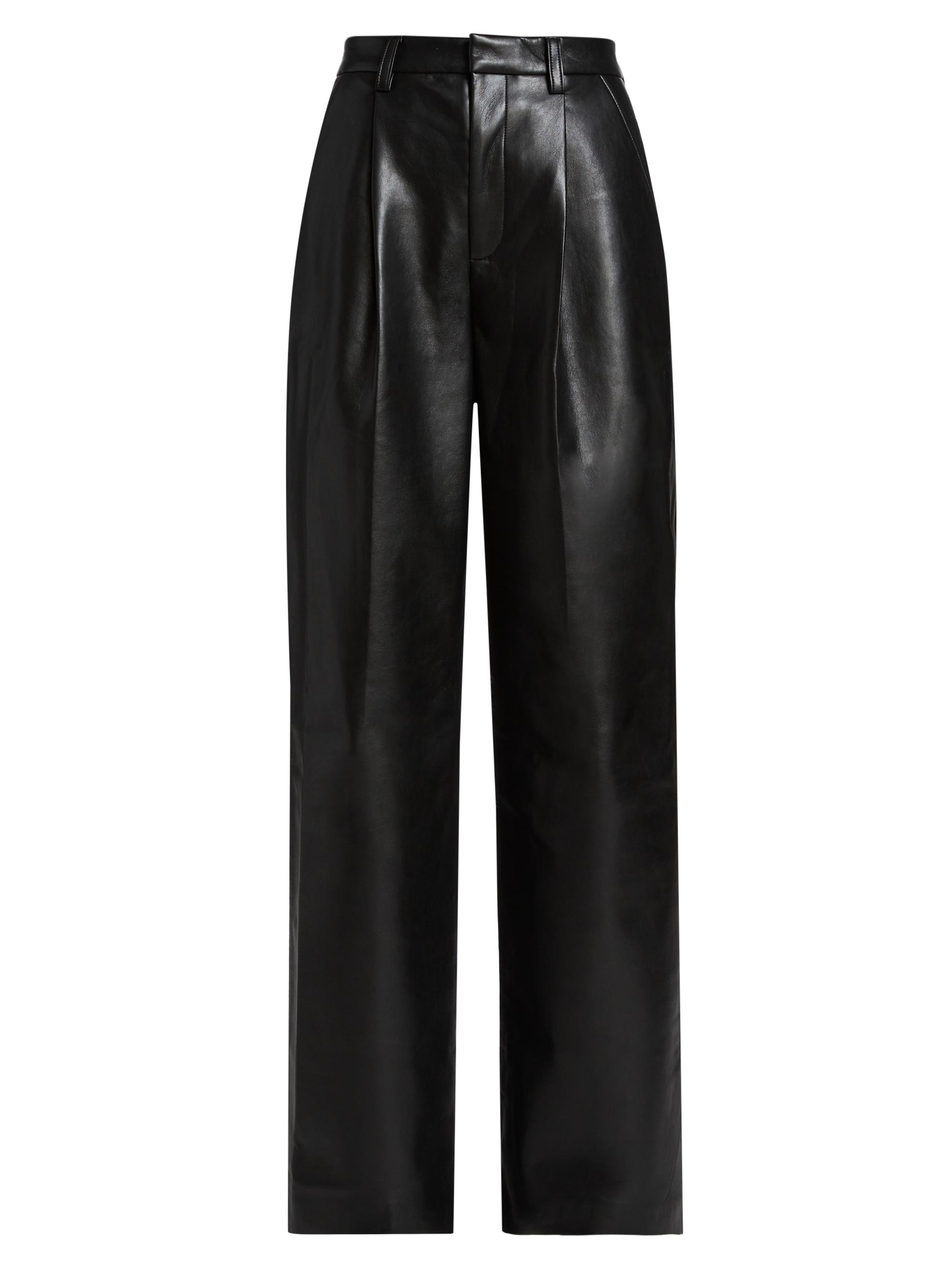 Anine Bing Women's Carmen Faux Leather Pants - Black Recycled Leather