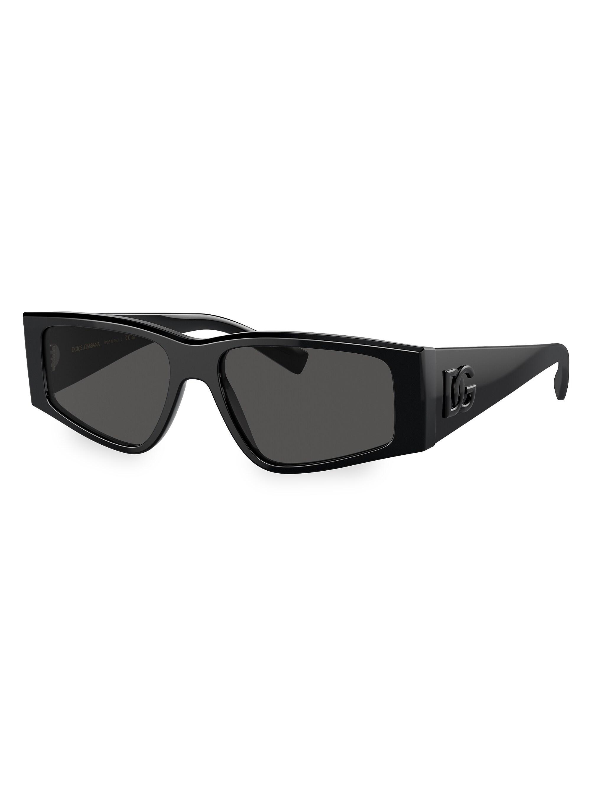 Dolce & Gabbana Men's 55MM Rectangular Sunglasses - Black