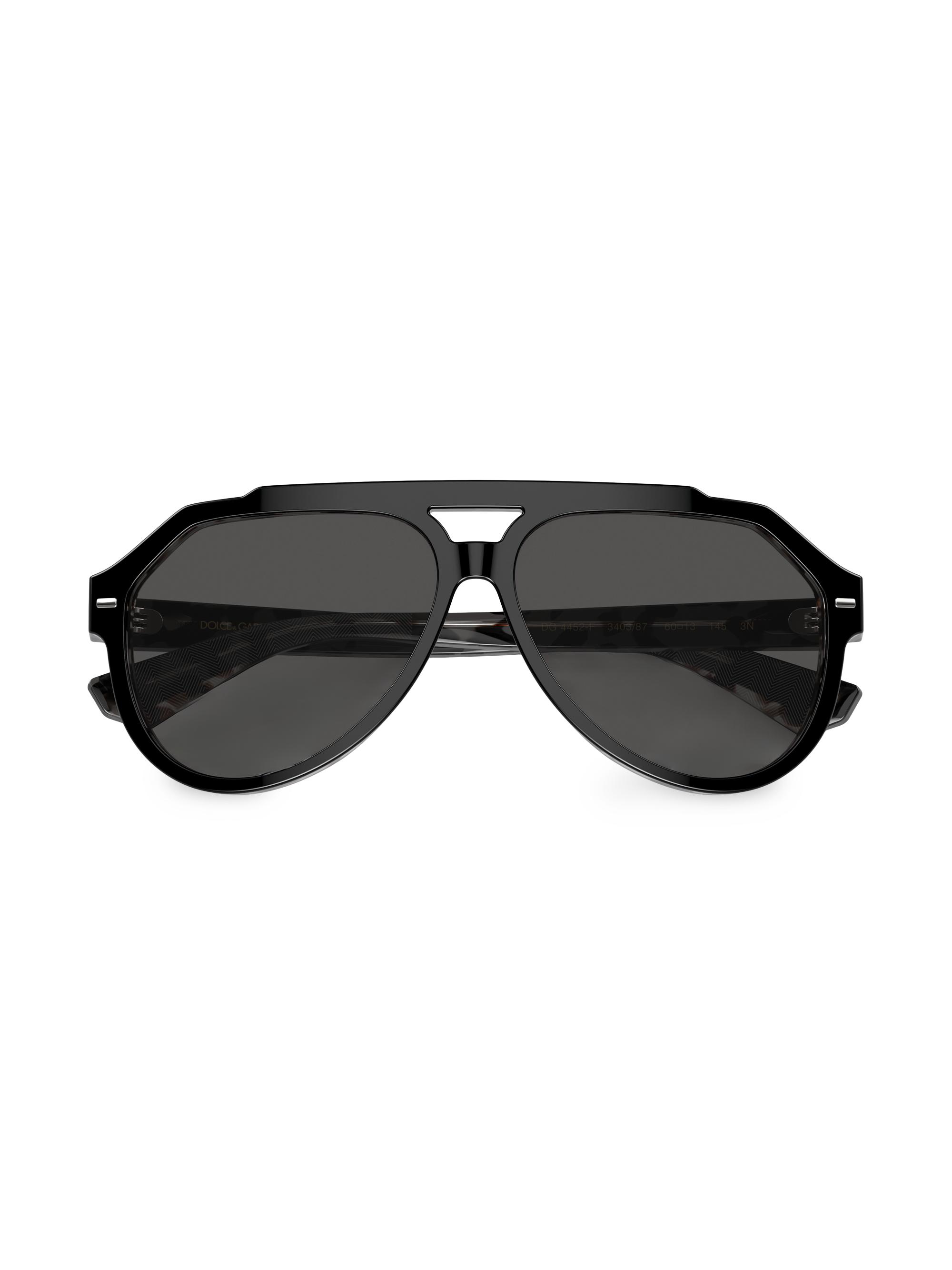 DOLCE & GABBANA AVIATOR SUNGLASSES 60MM Dolce & Gabbana Dolce&gabbana 60mm Pilot Sunglasses In Grey  main image 4