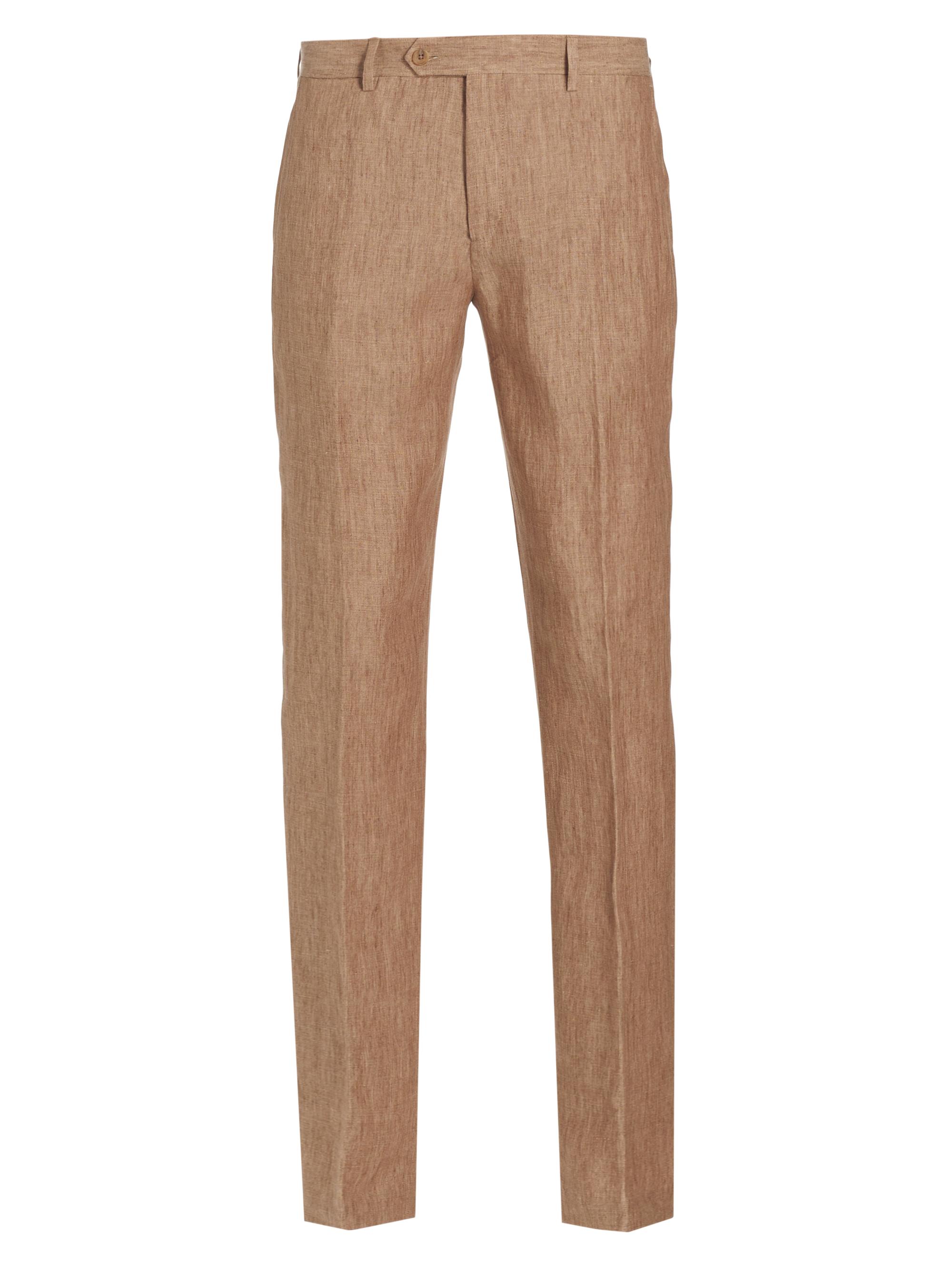 Saks Fifth Avenue Men's COLLECTION Linen Flat-Front Trousers - Cream