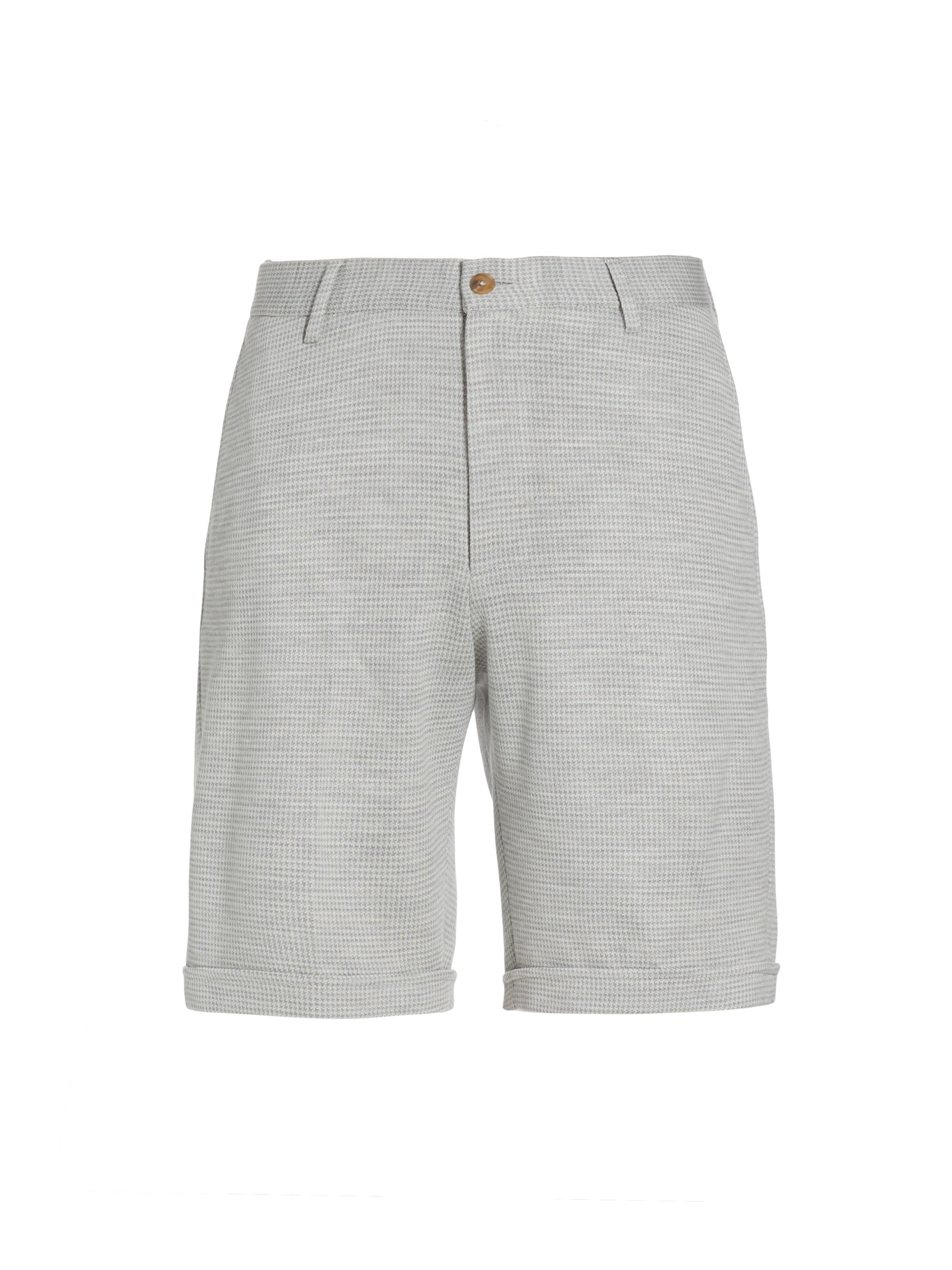 Saks Fifth Avenue Men's COLLECTION Herringbone Wool-Blend Shorts - Mirage Grey