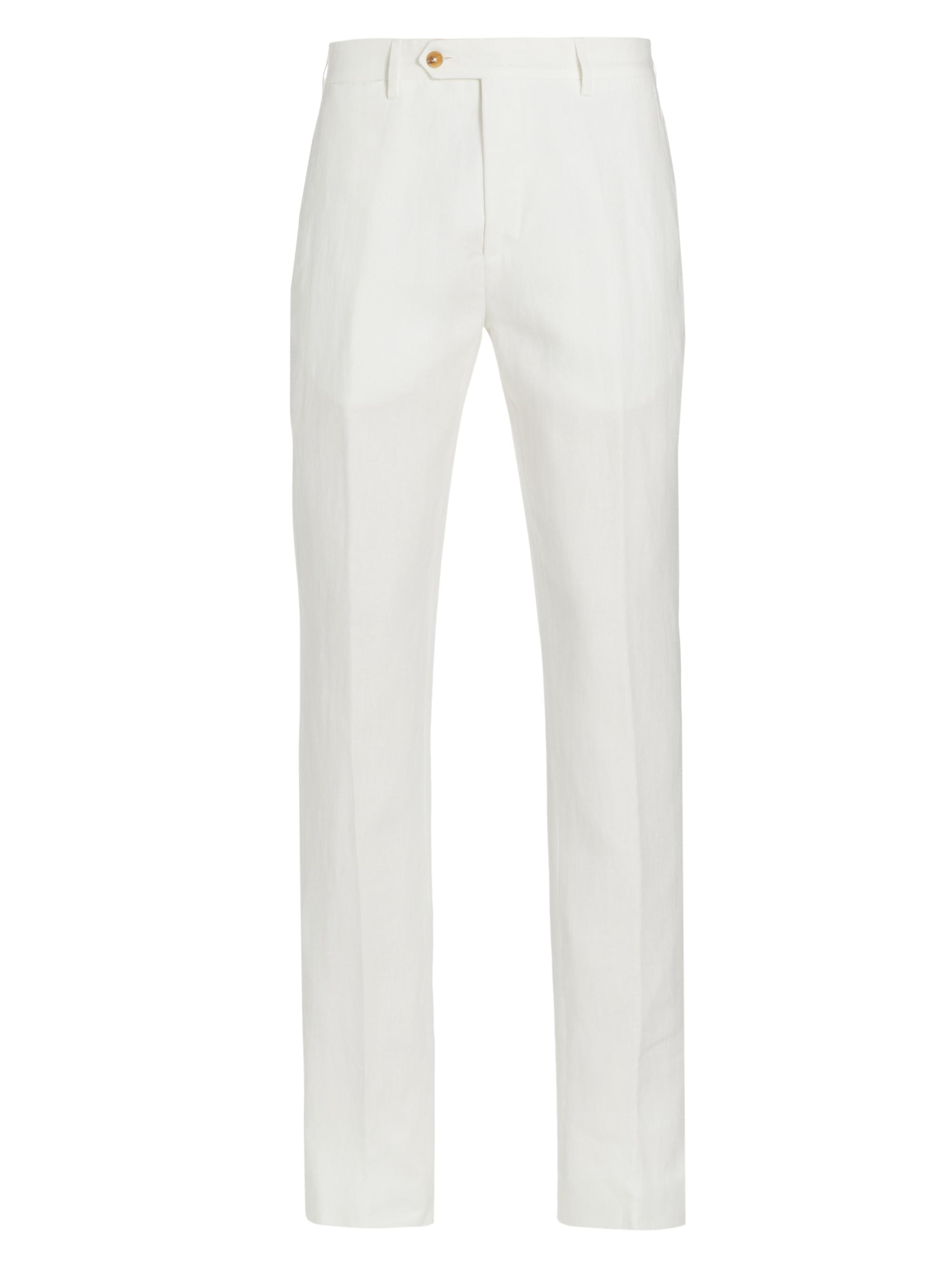 Saks Fifth Avenue Men's COLLECTION Linen Crease-Front Trousers - White
