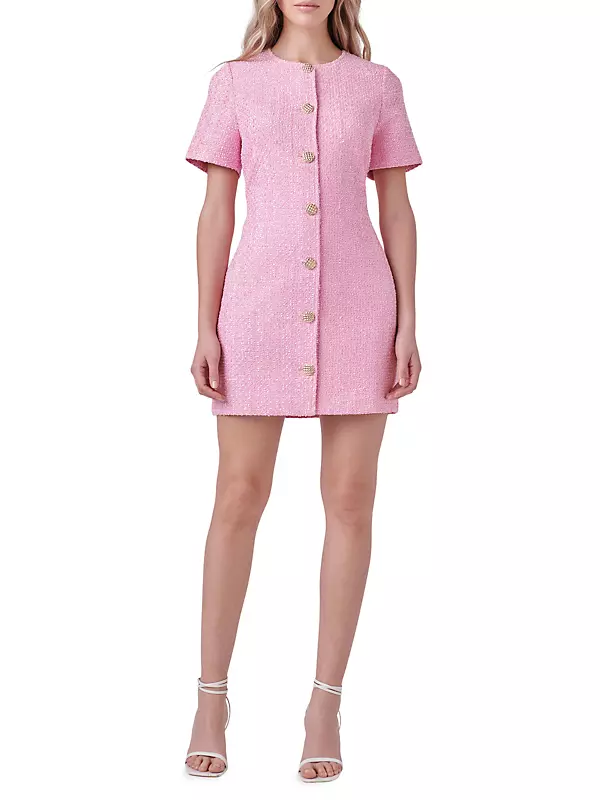 Sane Tweed Dress & Skirt Set in Pink Pink / S
