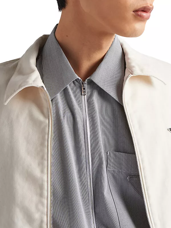 Shop Prada Velvet Denim Blouson Jacket | Saks Fifth Avenue Shop Prada Velvet Denim Blouson Jacket | Saks Fifth Avenue