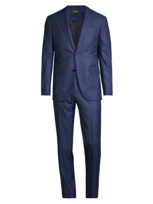 Zegna single-breasted wool suit - Blue