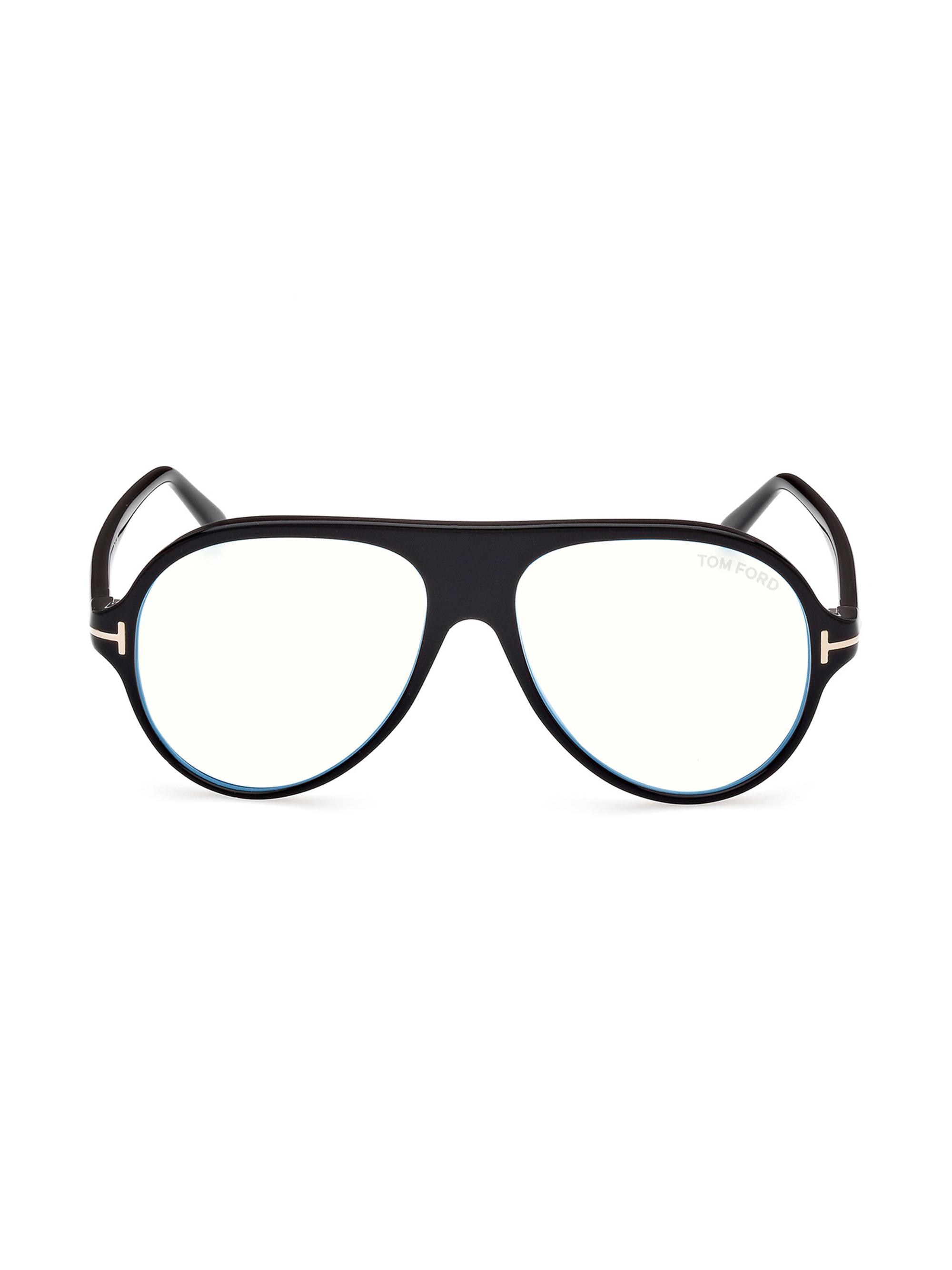 TOM FORD Women's 55MM Aviator Eyeglasses - Shiny Black Blue