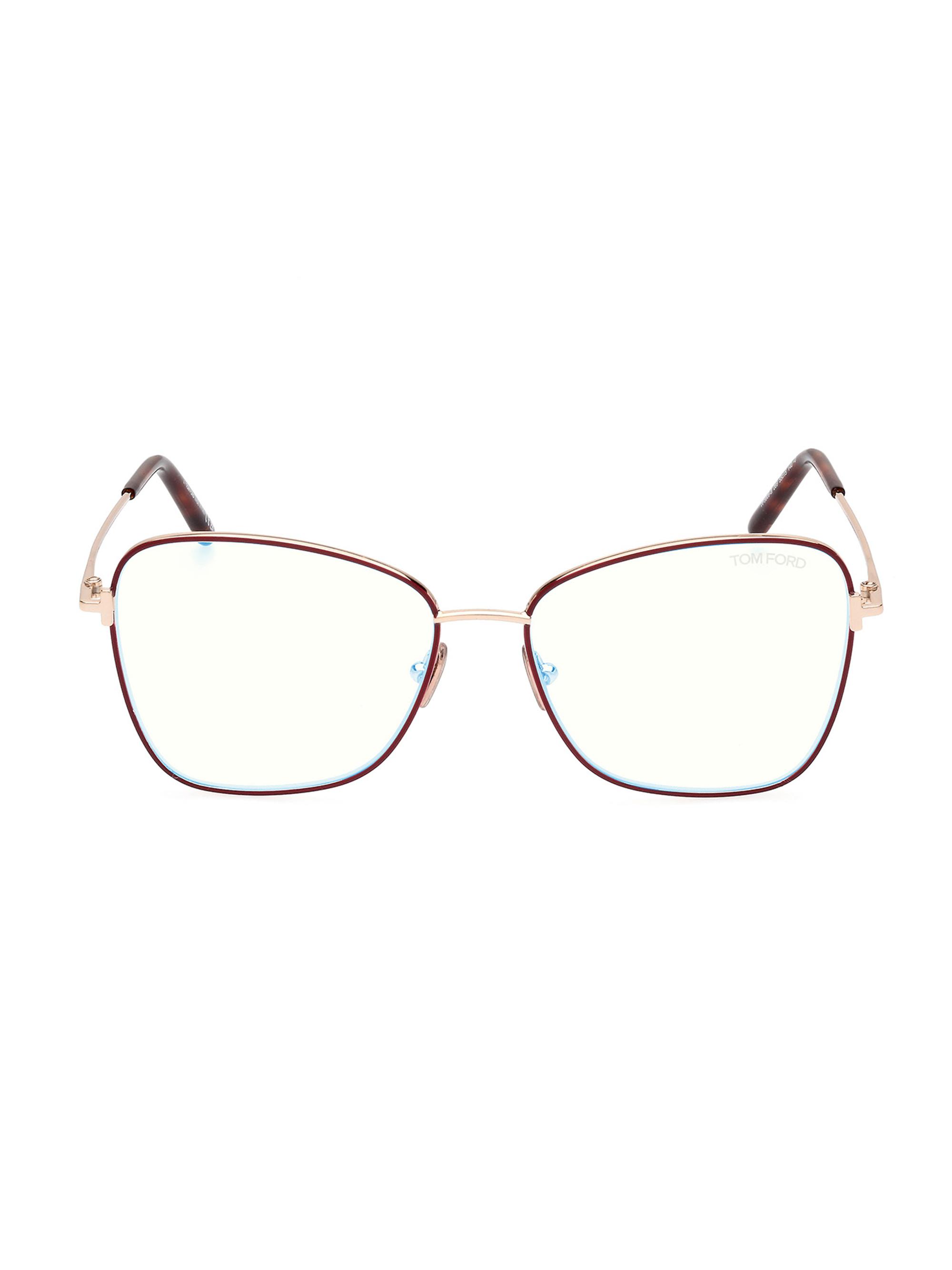 TOM FORD Women's 55MM Rectangular Eyeglasses - Rose Gold Red Blue