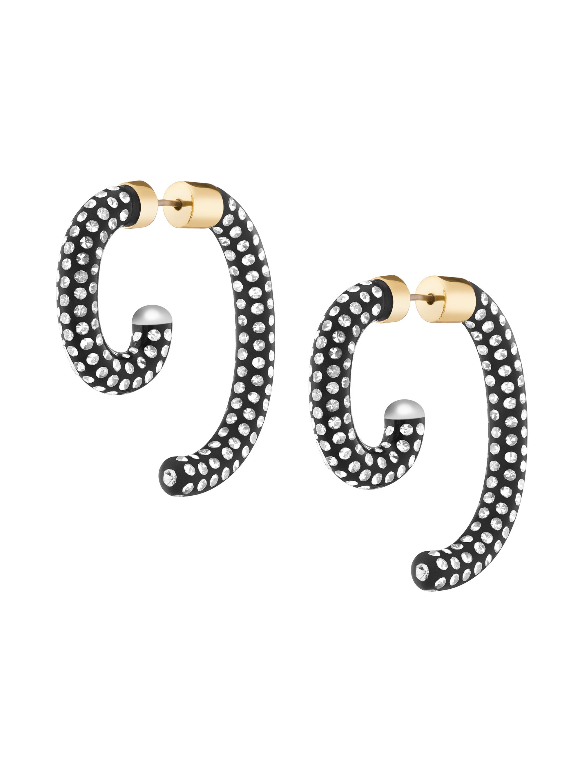 Demarson Women's Noir Luna 12K Gold-Plated Crystal Wraparound Earrings - Noir