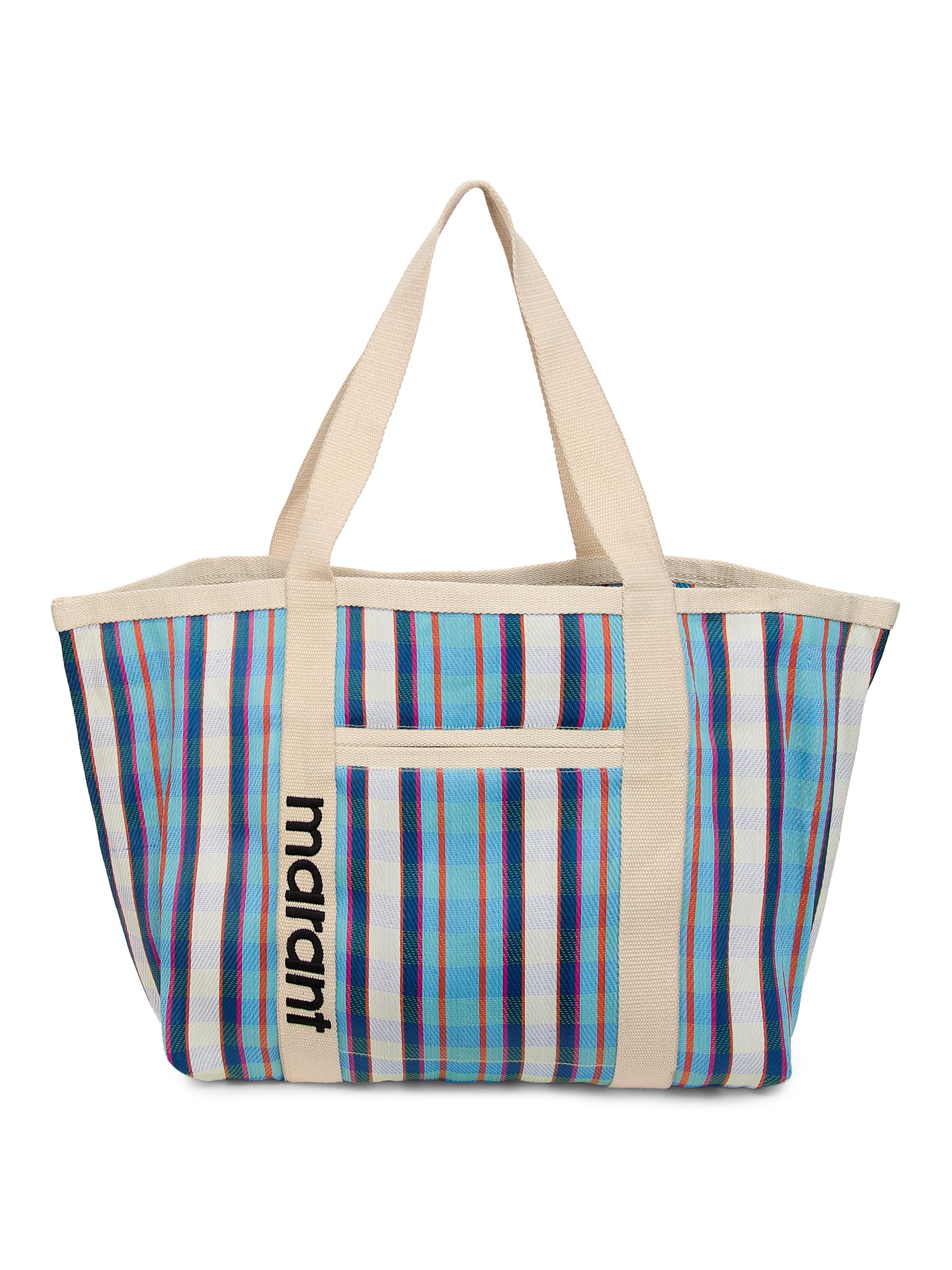 Isabel Marant Women's Darwen Striped Shopper Tote - Turquoise Chalk