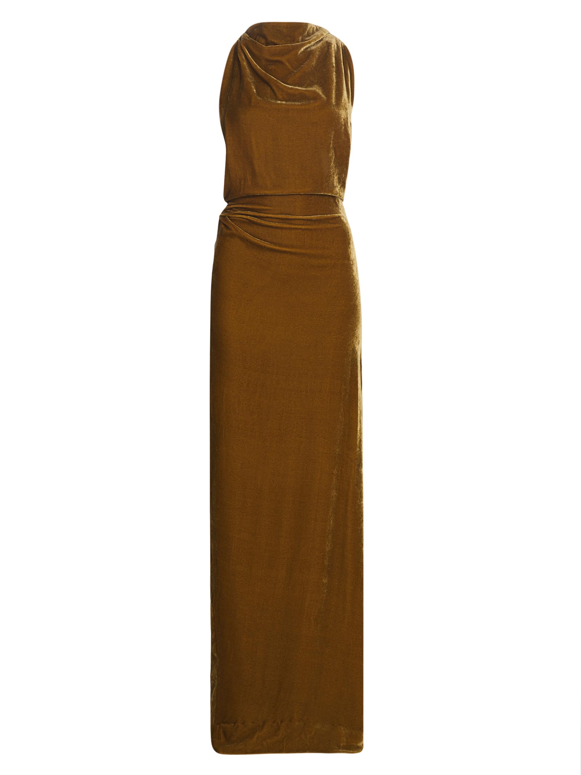 brown long linen dress Thinking About You Linen Maxi Dress