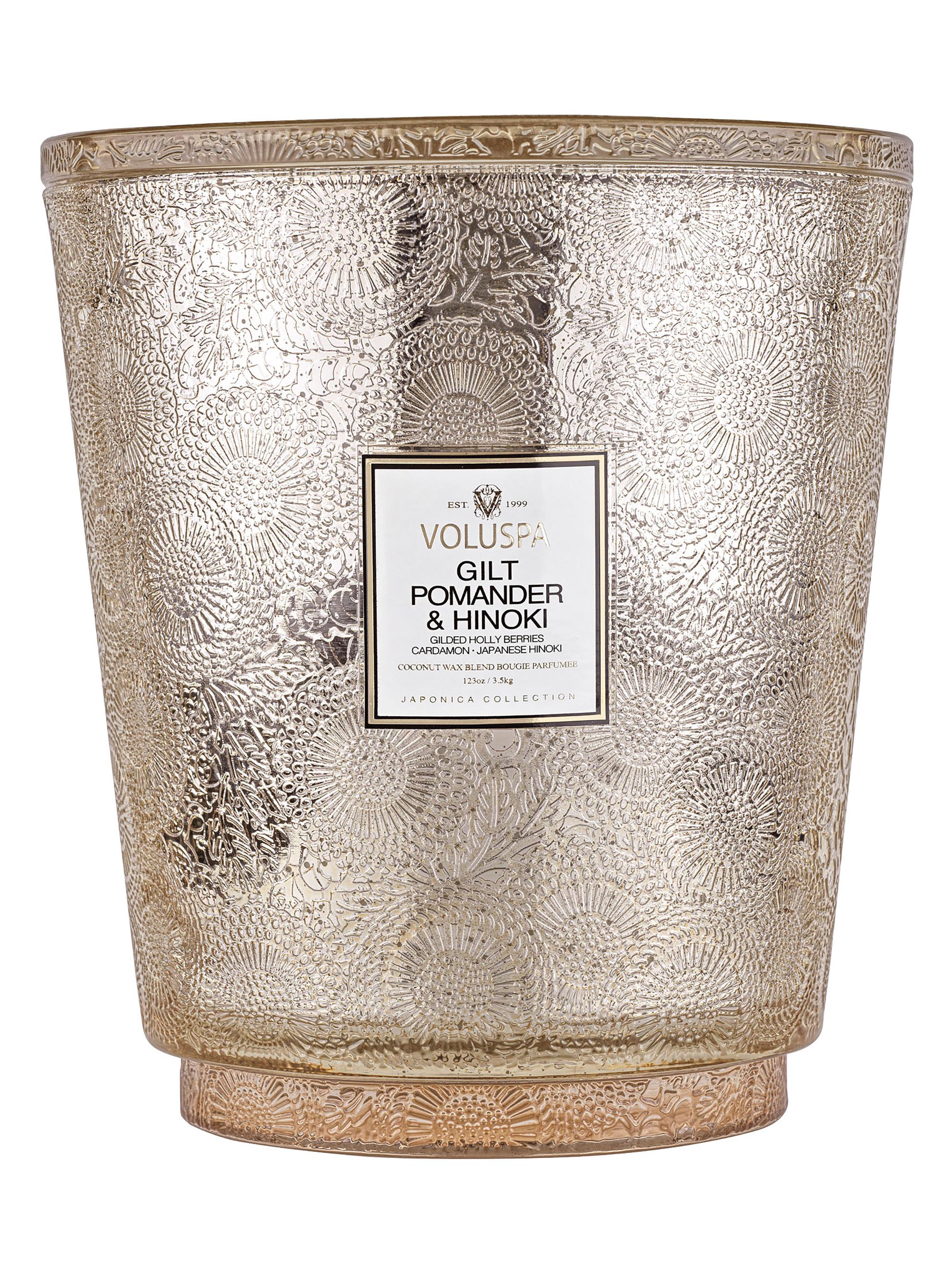 Voluspa Gilt Pomander Hinoki 5-Wick Hearth Candle