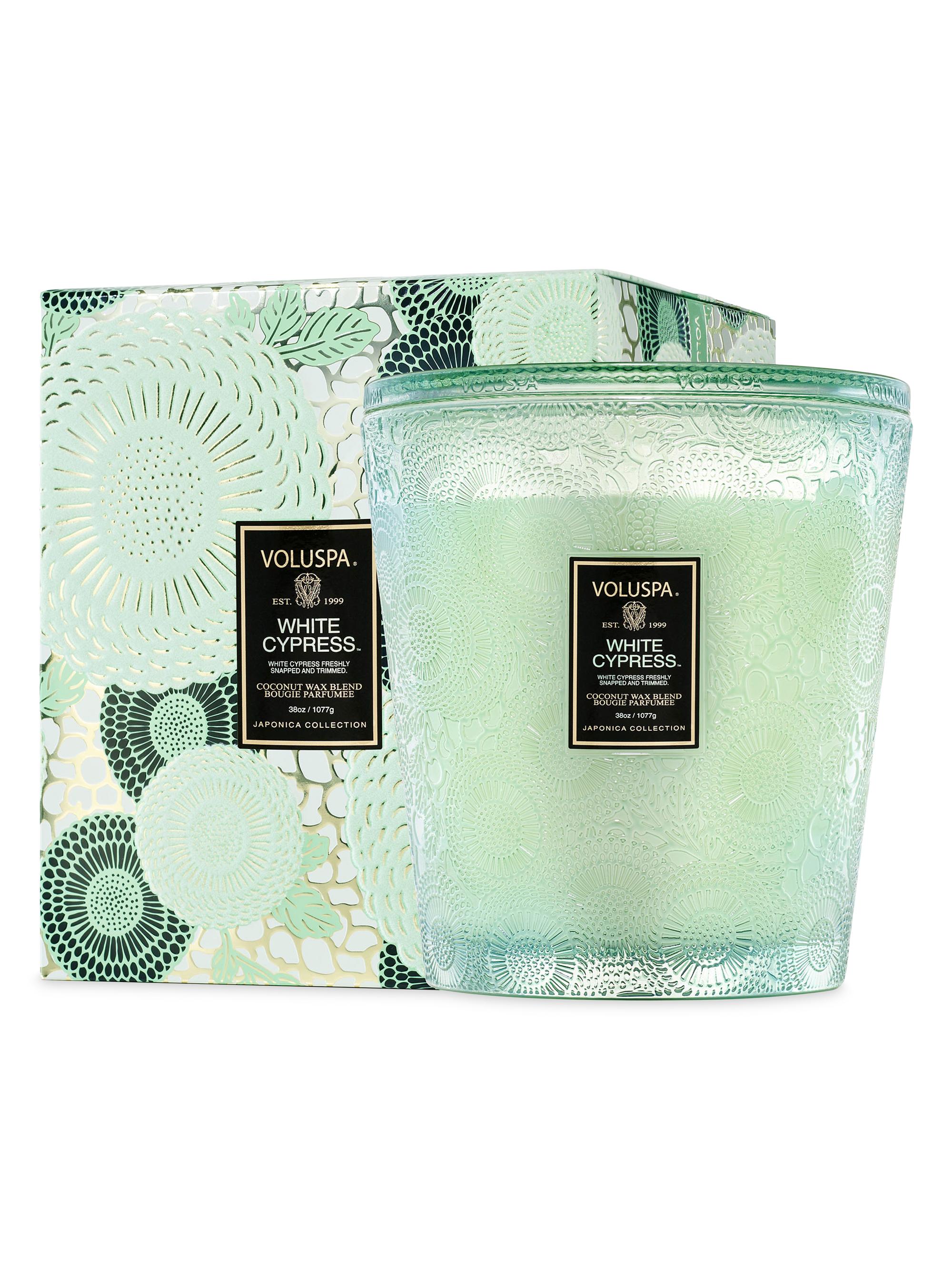 Voluspa White Cypress 3-Wick Hearth Candle