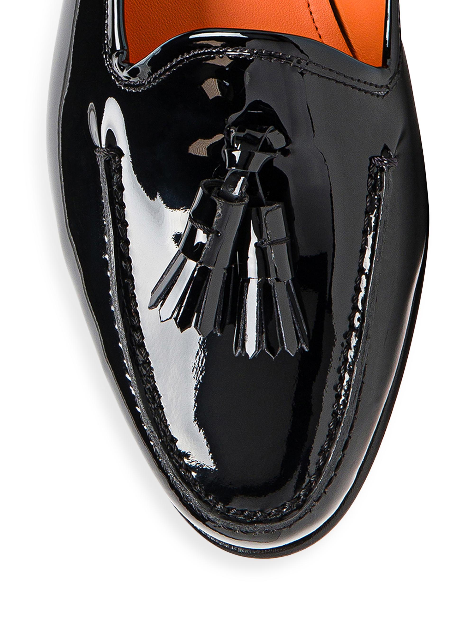 Santoni Andrea Patent Leather Tassel Loafers | Saks Fifth Avenue