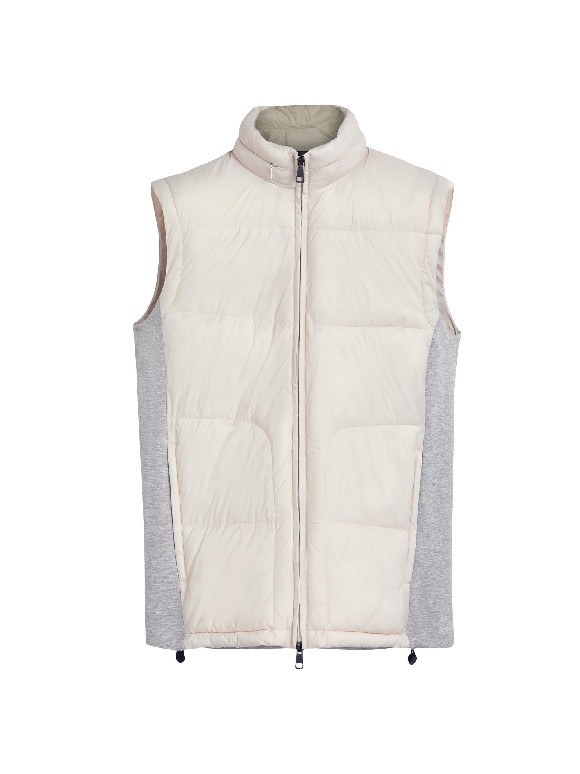 Bugatchi Men's Zip Nylon Vest - Stone