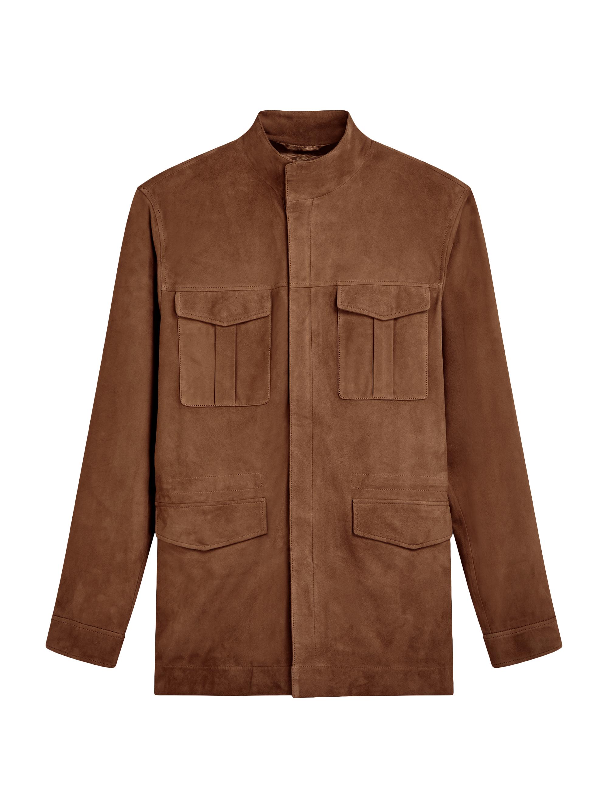 Bugatchi Men's Leather Field Jacket - Tobacco