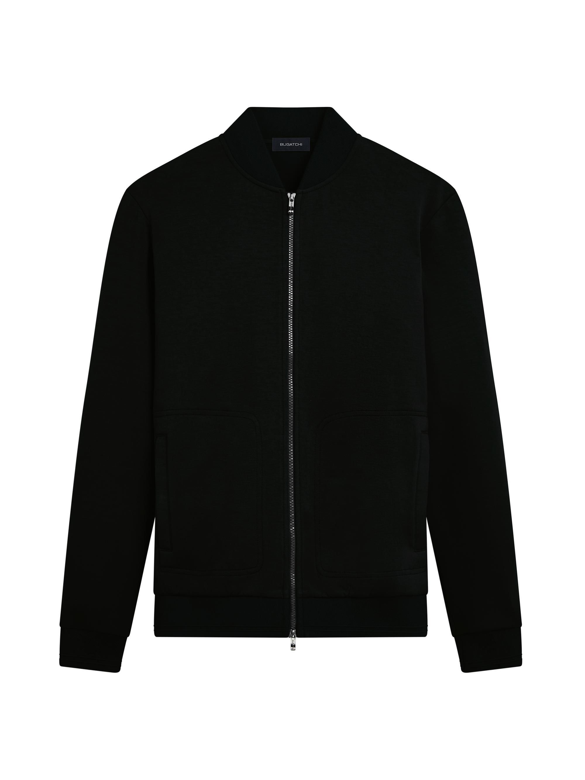 Bugatchi Men's Zip Bomber Sweater - Caviar