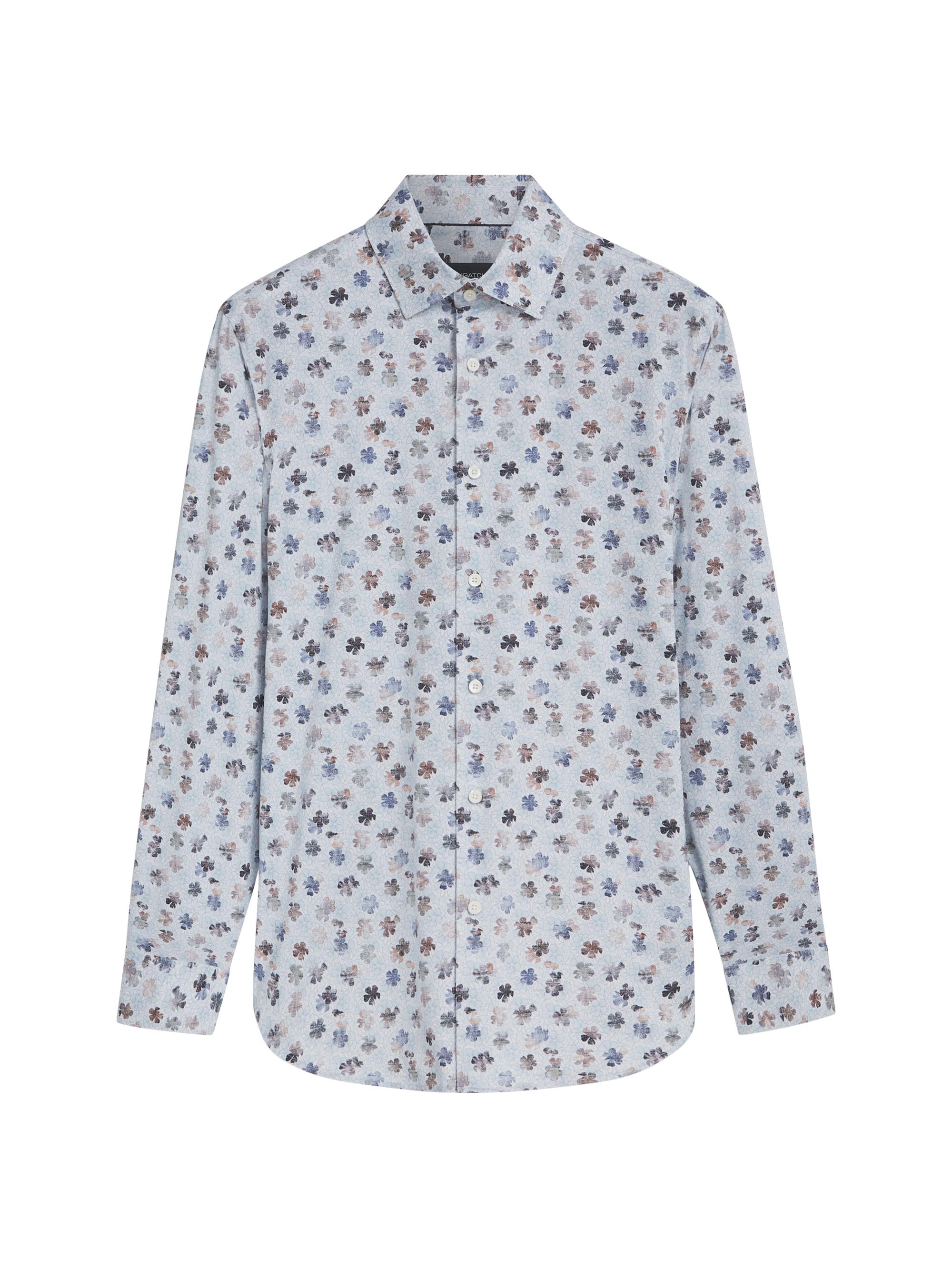 Bugatchi Men's Ooohcotton Tech James Floral Long-Sleeve Shirt - Classic Blue