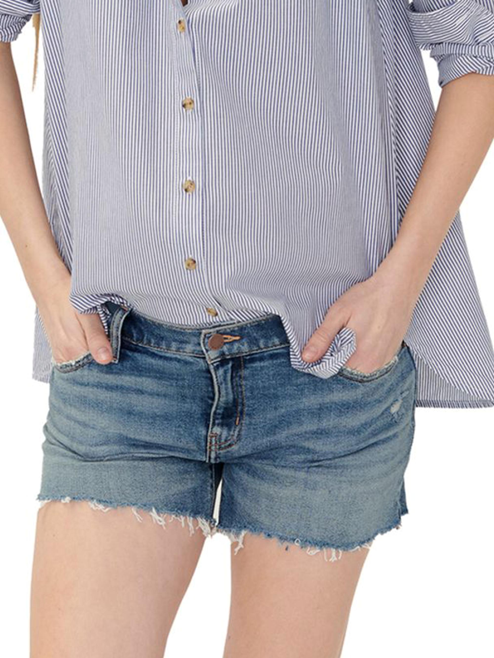 Hatch Women's The Under The Bump Cut Off Maternity Shorts - Indigo