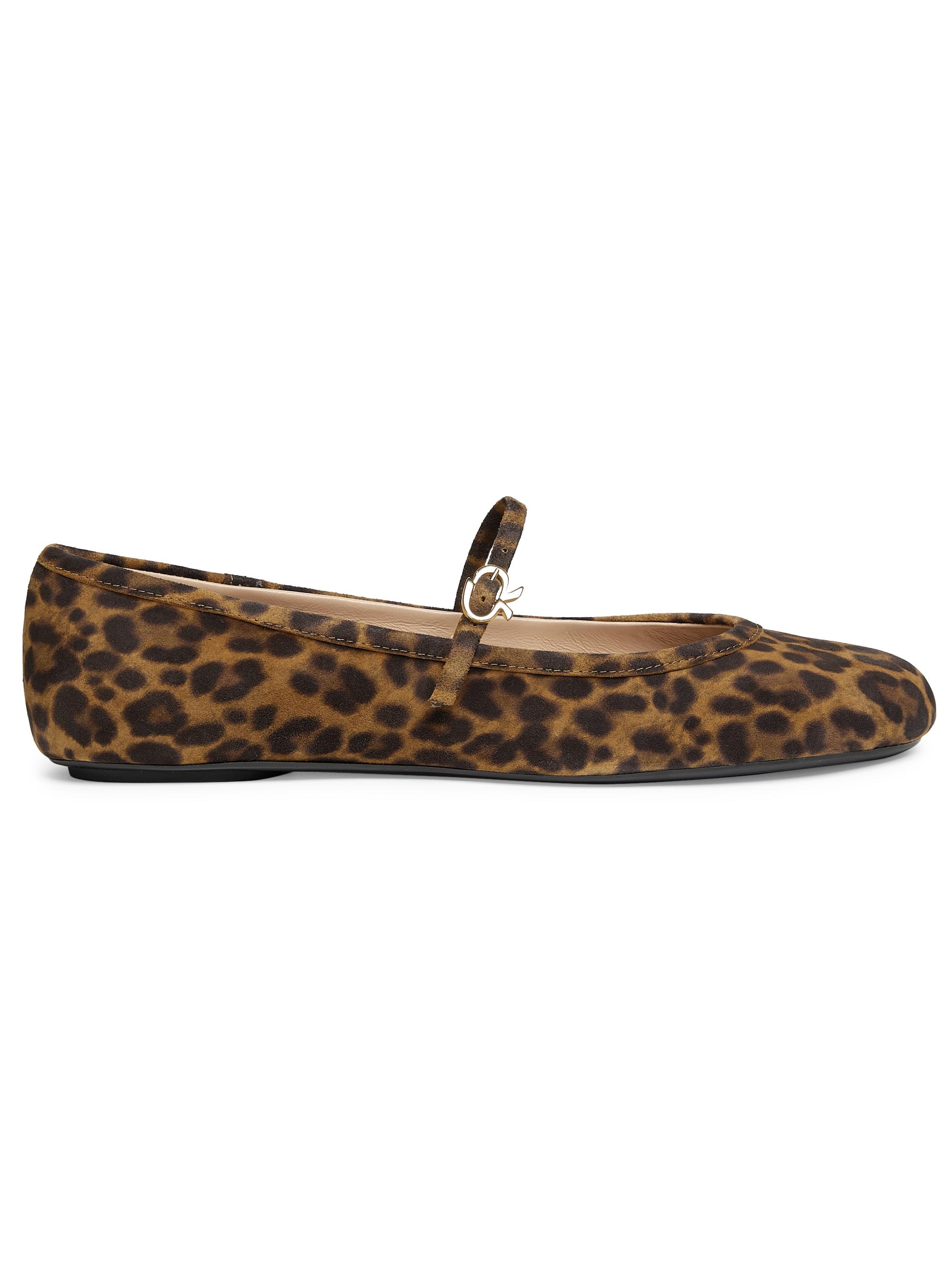 Gianvito Rossi Women's Carla Leopard Suede Ballet Flats - Leopard