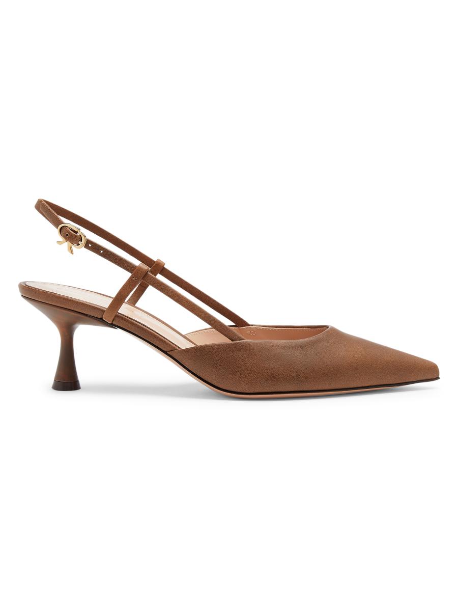 Gianvito Rossi Ascent 55MM Leather Slingback Pumps | Saks