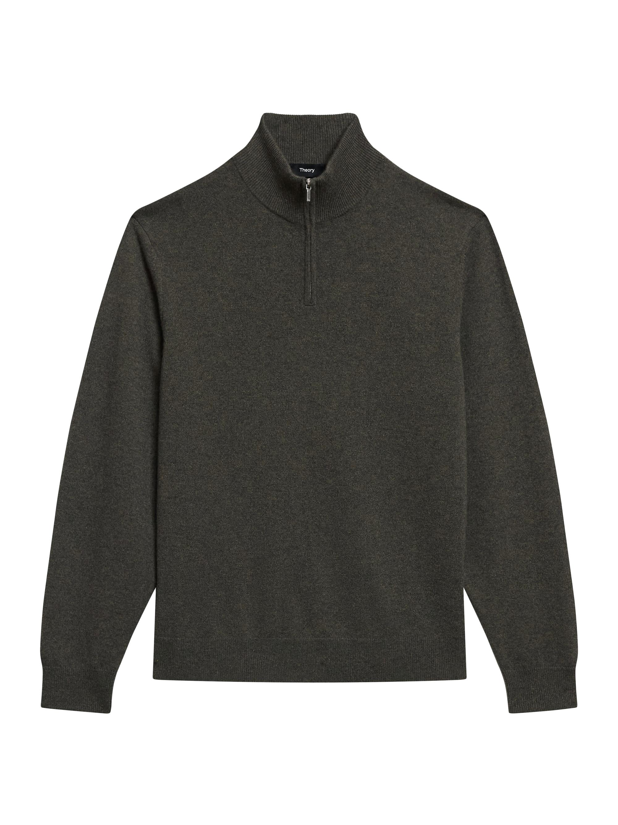 Theory Men's Hilles Cashmere Quarter-Zip Sweater - Baltic Melange