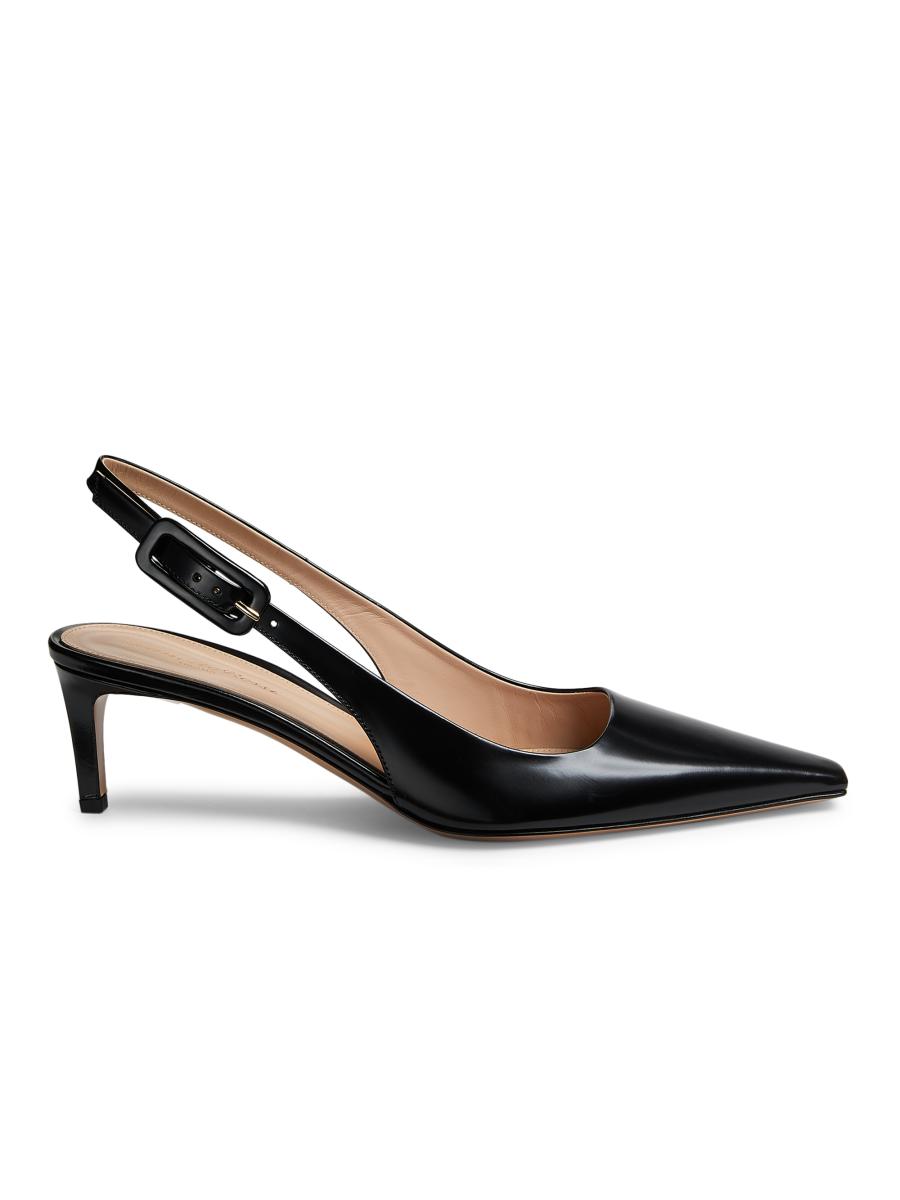 Gianvito Rossi スリッポン Gianvito Rossi | Ribbon 85 patent black slingback sandals