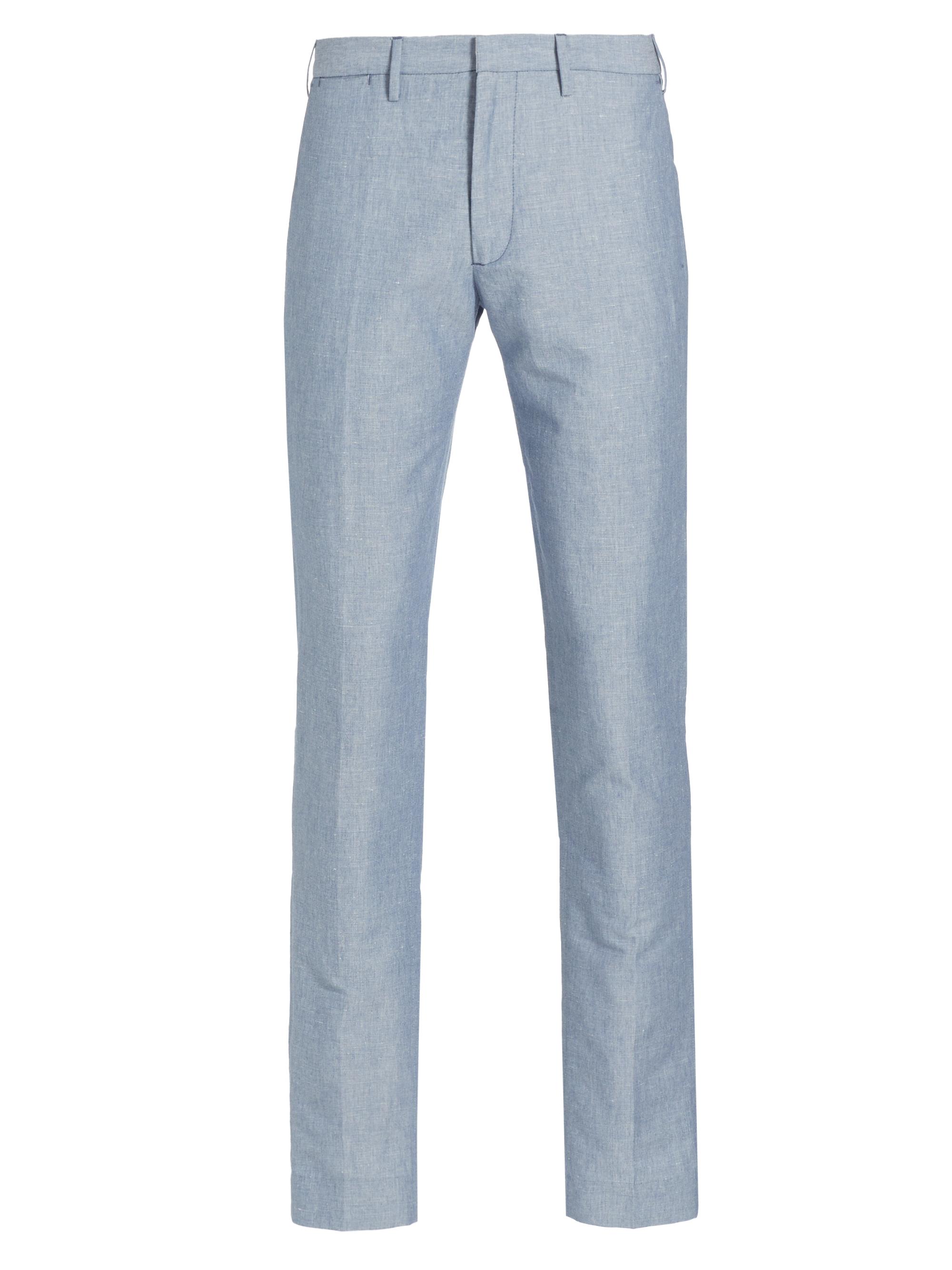 Saks Fifth Avenue Men's Slim-Fit Chambray Trousers - Hydrangea