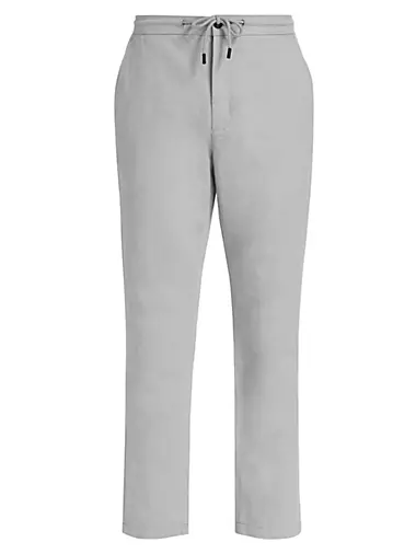 Slim-Fit Linen & Cotton Cropped Pants