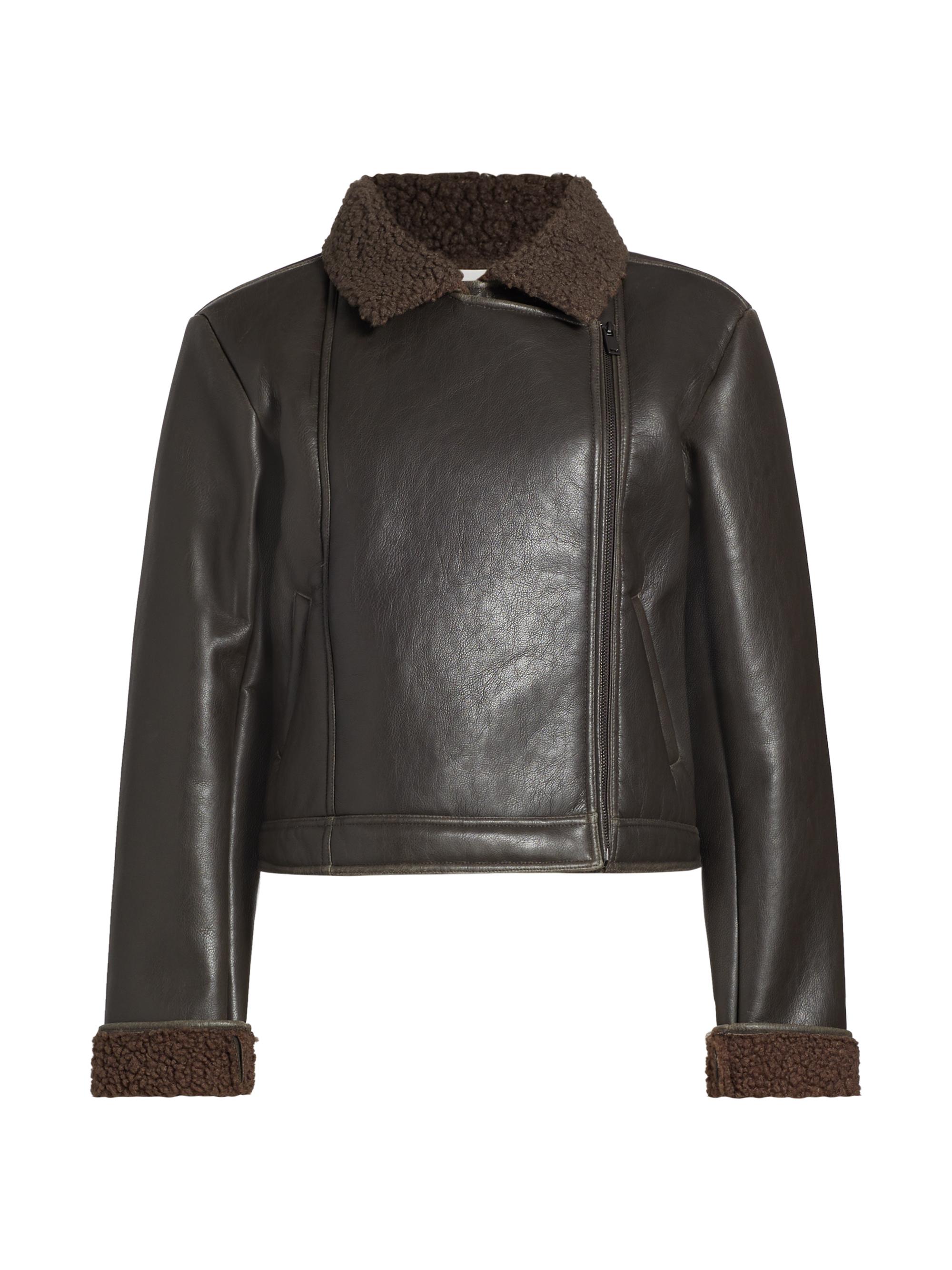 Splendid Women's Romy Vegan Leather & Faux Fur Jacket - Chocolate