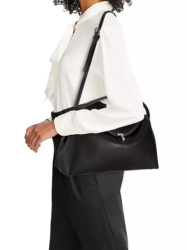 Shop Toteme T-Lock Leather Top-Handle Bag | Saks Fifth Avenue Shop Toteme T-Lock Leather Top-Handle Bag | Saks Fifth Avenue