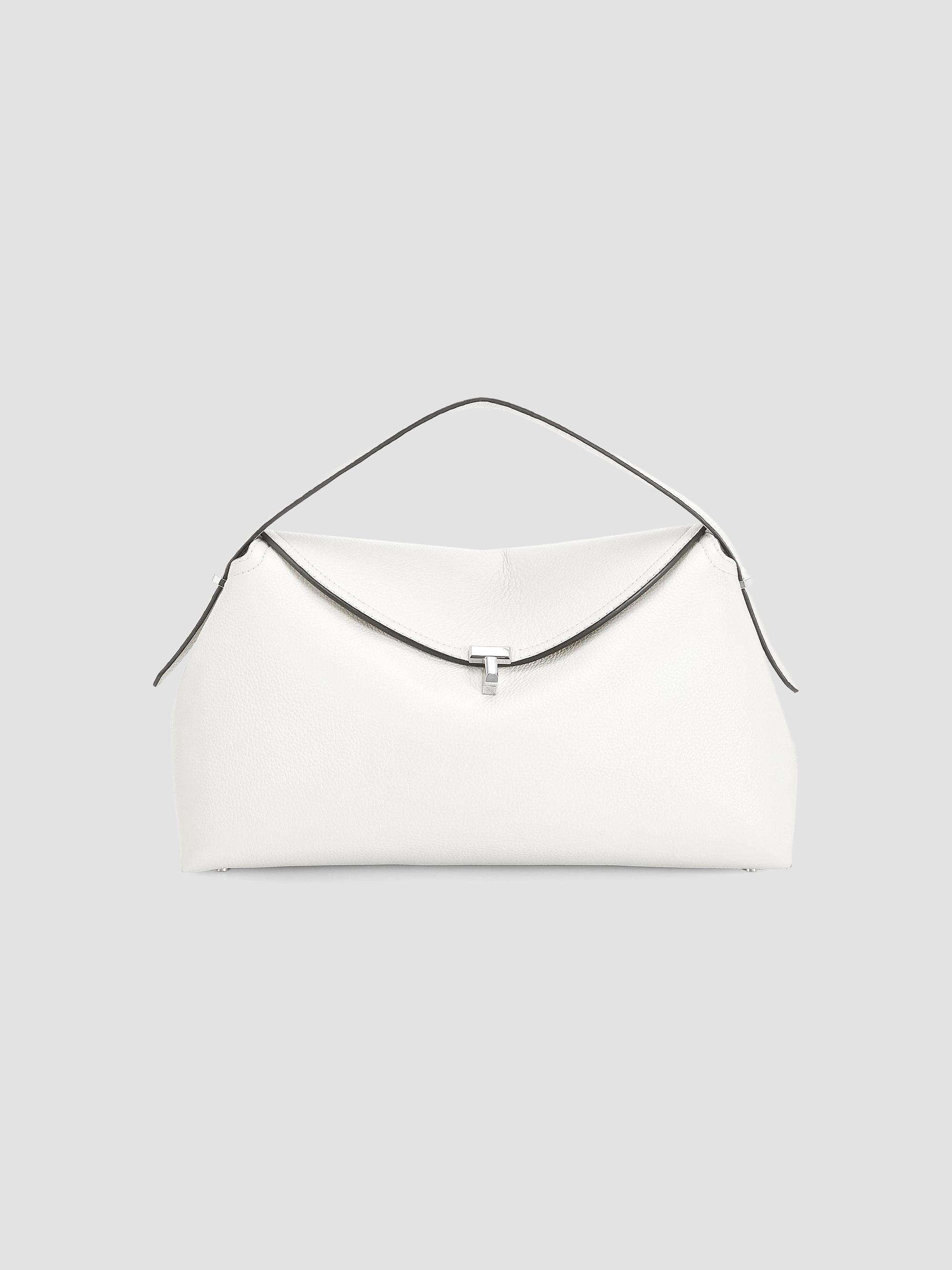 Toteme Women's T-Lock Leather Top-Handle Bag - Milk