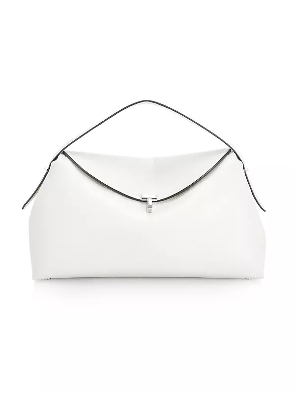Valextra Iside Medium Leather Top-Handle Bag White