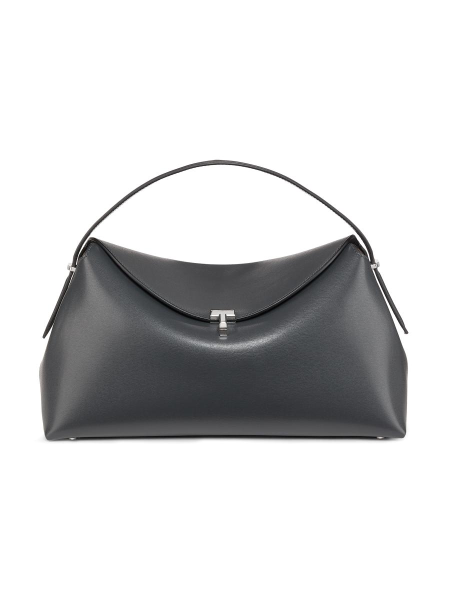 Totême Women's T-lock Leather Top-handle Bag In Gray