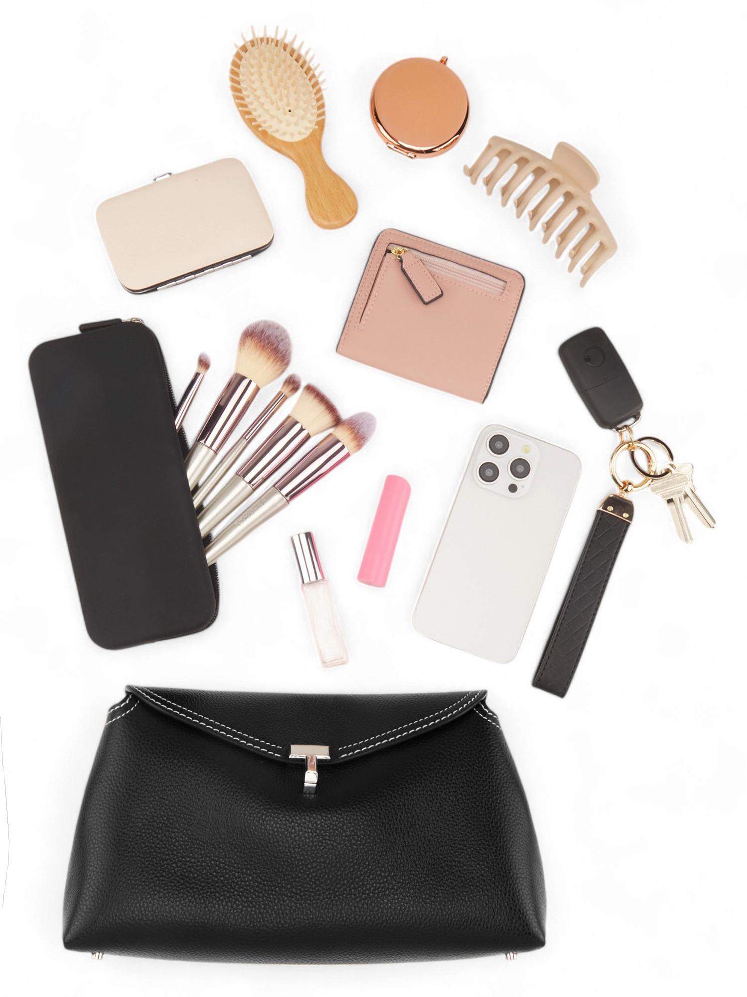 Toteme T-Lock Leather Clutch | Saks Fifth Avenue