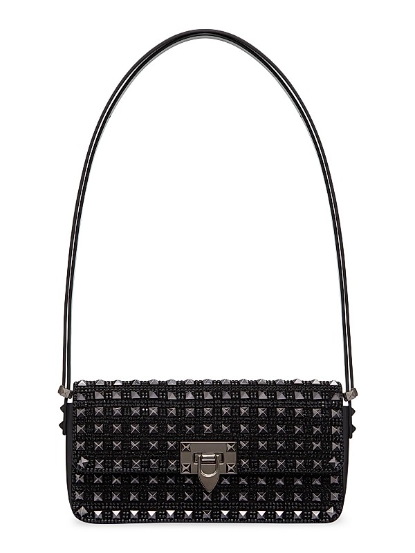 Shop Valentino Garavani Rockstud23 East-West Embroidered Shop Valentino Garavani Rockstud23 East-West Embroidered