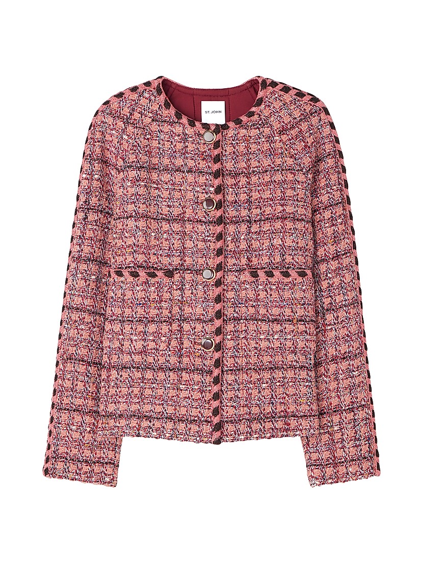 Shop St. John Evening Metallic Slub Tweed Jacket | Saks Shop St. John Evening Metallic Slub Tweed Jacket | Saks