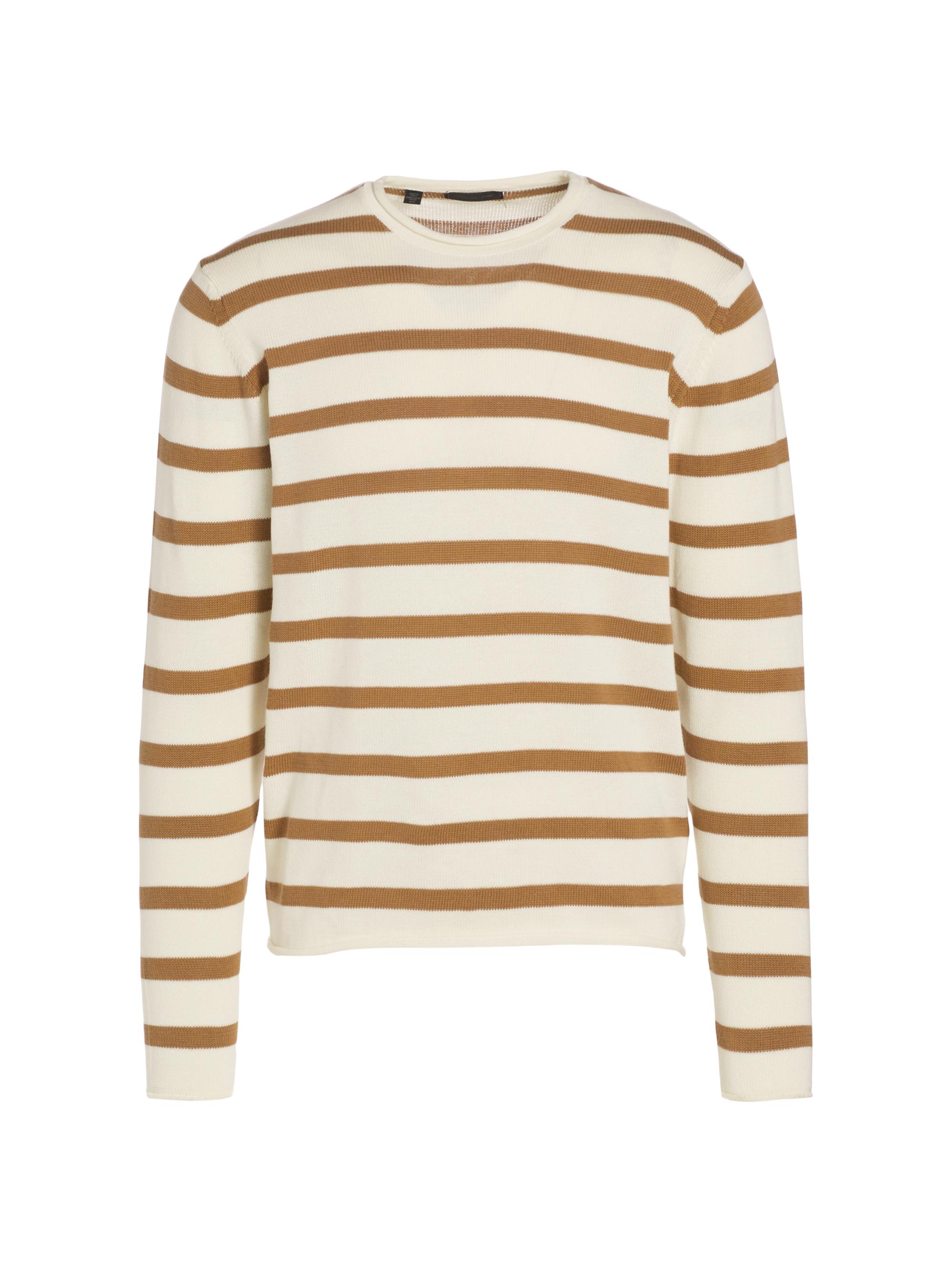 Saks Fifth Avenue Men's COLLECTION Striped Cotton Sweater - Cream