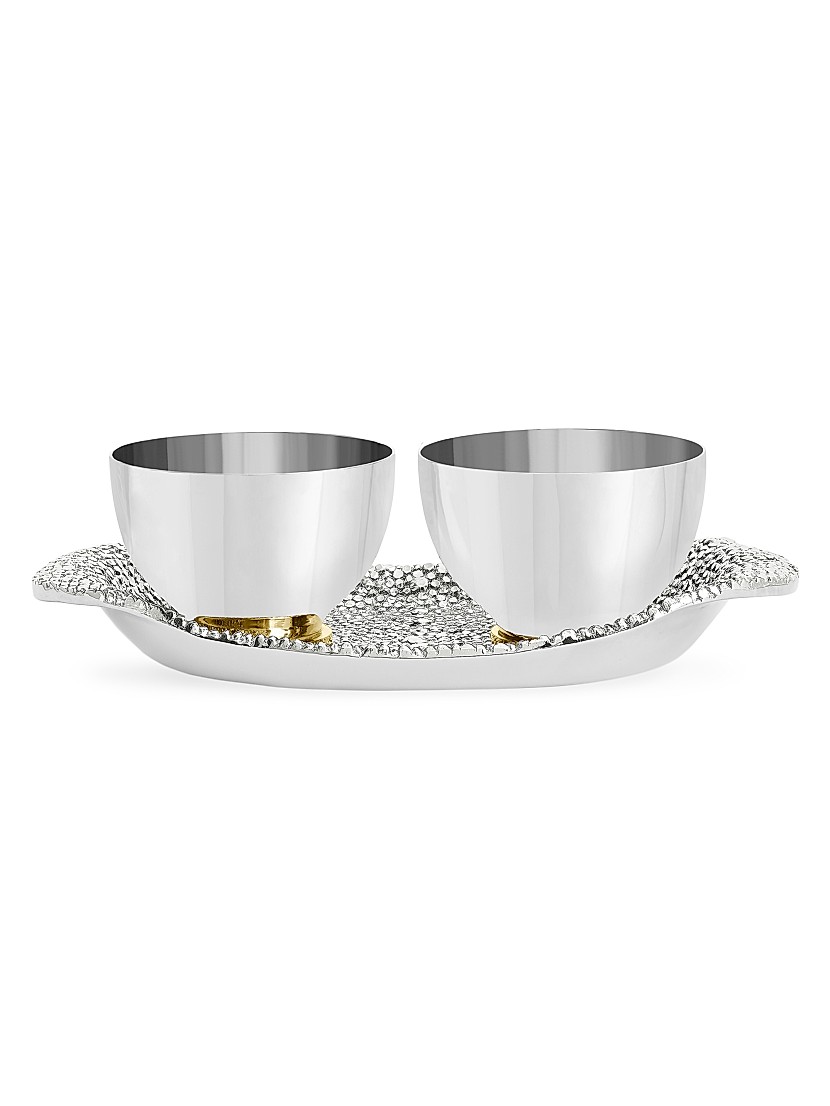Shop Michael Aram Shagreen Double Dish With Tray | Saks Shop Michael Aram Shagreen Double Dish With Tray | Saks