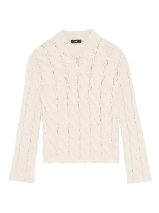 Theory - Wool & Cashmere Cable-Knit Sweater