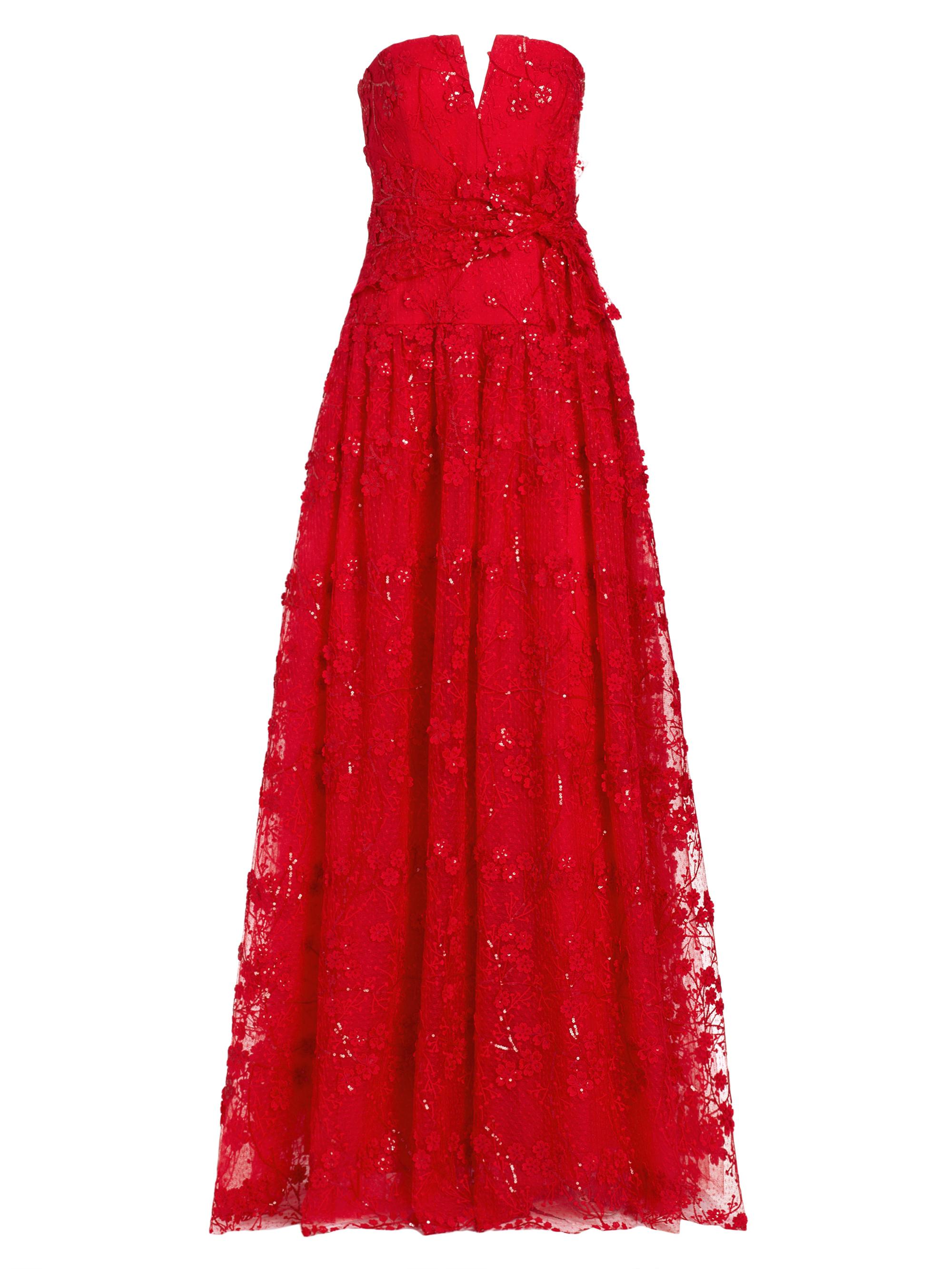 ML Monique Lhuillier Celia Embroidered Strapless Gown | Saks Fifth Avenue