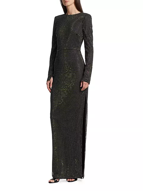 Shop ML Monique Lhuillier Lorelei Crystal Slit Gown | Saks Fifth Avenue