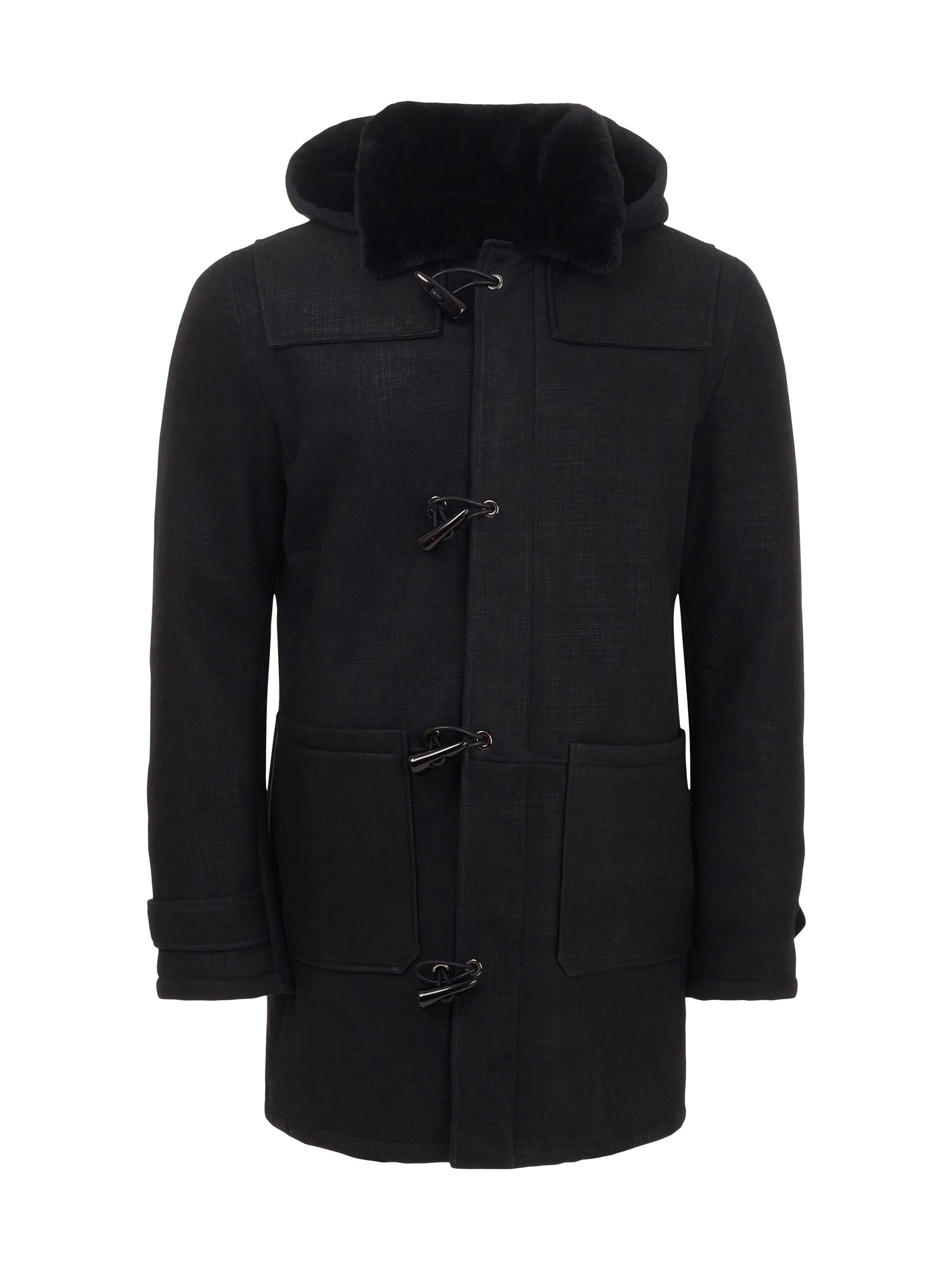 Gorski Men's Shearling Lamb Parka Jacket - Black